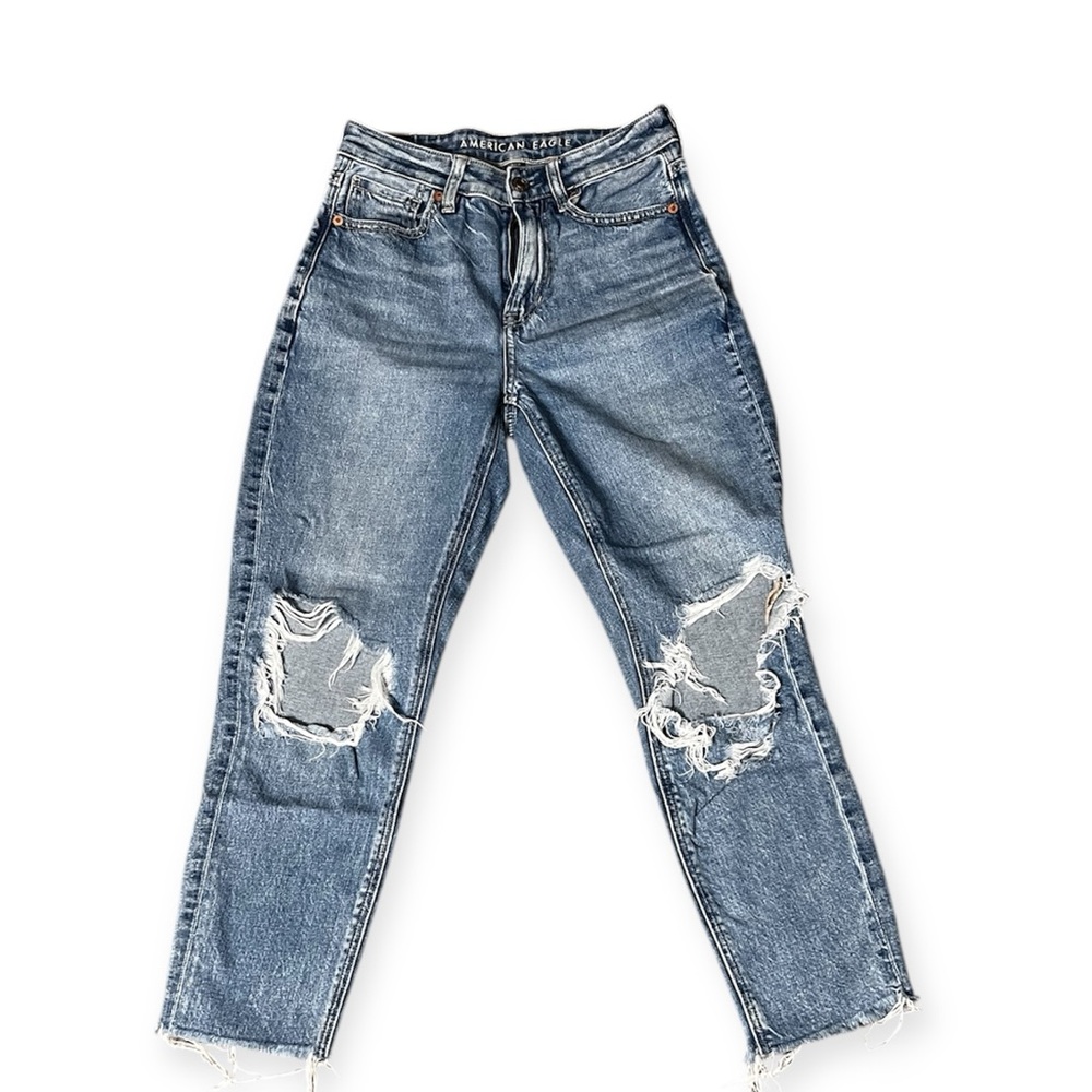 American Eagle Outfitters Blue Ripped Boyfriend Jeans